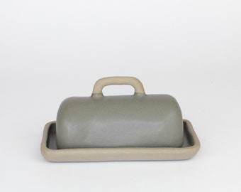 Butter Dish, Minimal Butter Dish, Ceramic Butter Dish, Stoneware Butter Server, Gray Butter Dish, Gray Kitchenware