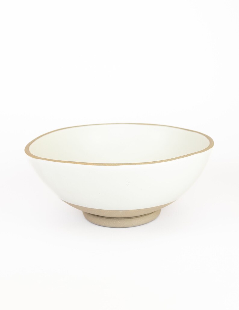 Extra Large Stoneware Clay Serving Bowl, Ceramic Serving Bowl, White