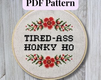 Funny Cross Stitch Pattern PDF, Snarky Embroidery Design, Beginner Friendly Modern Sampler, Instant Download