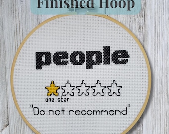 Funny Anti People Cross Stitch - Introvert Gift