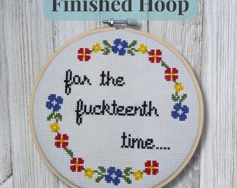 Snarky Completed Cross Stitch: Sarcastic Embroidery Gift