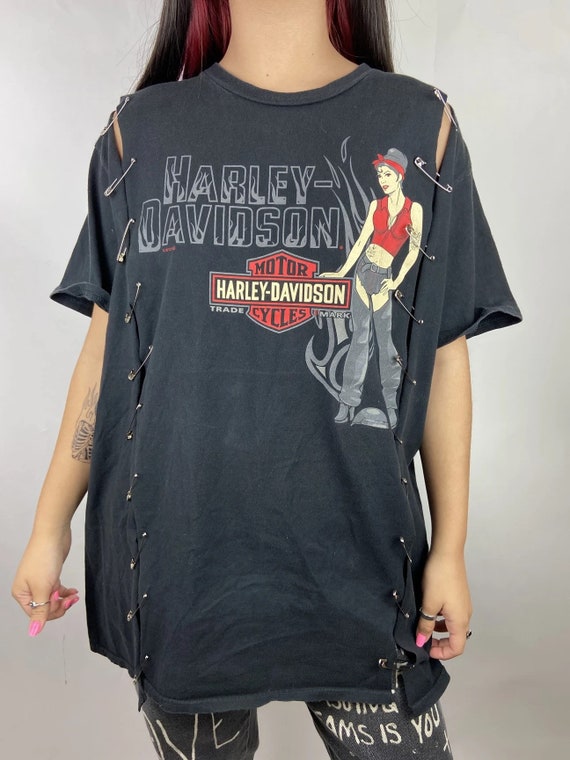 Reworked Harley Davidson Pins Shirt