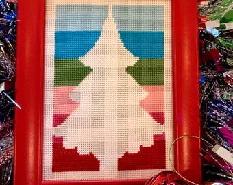 Christmas Tree Silhouette Cross Stitch Pattern PDF - Instant Download