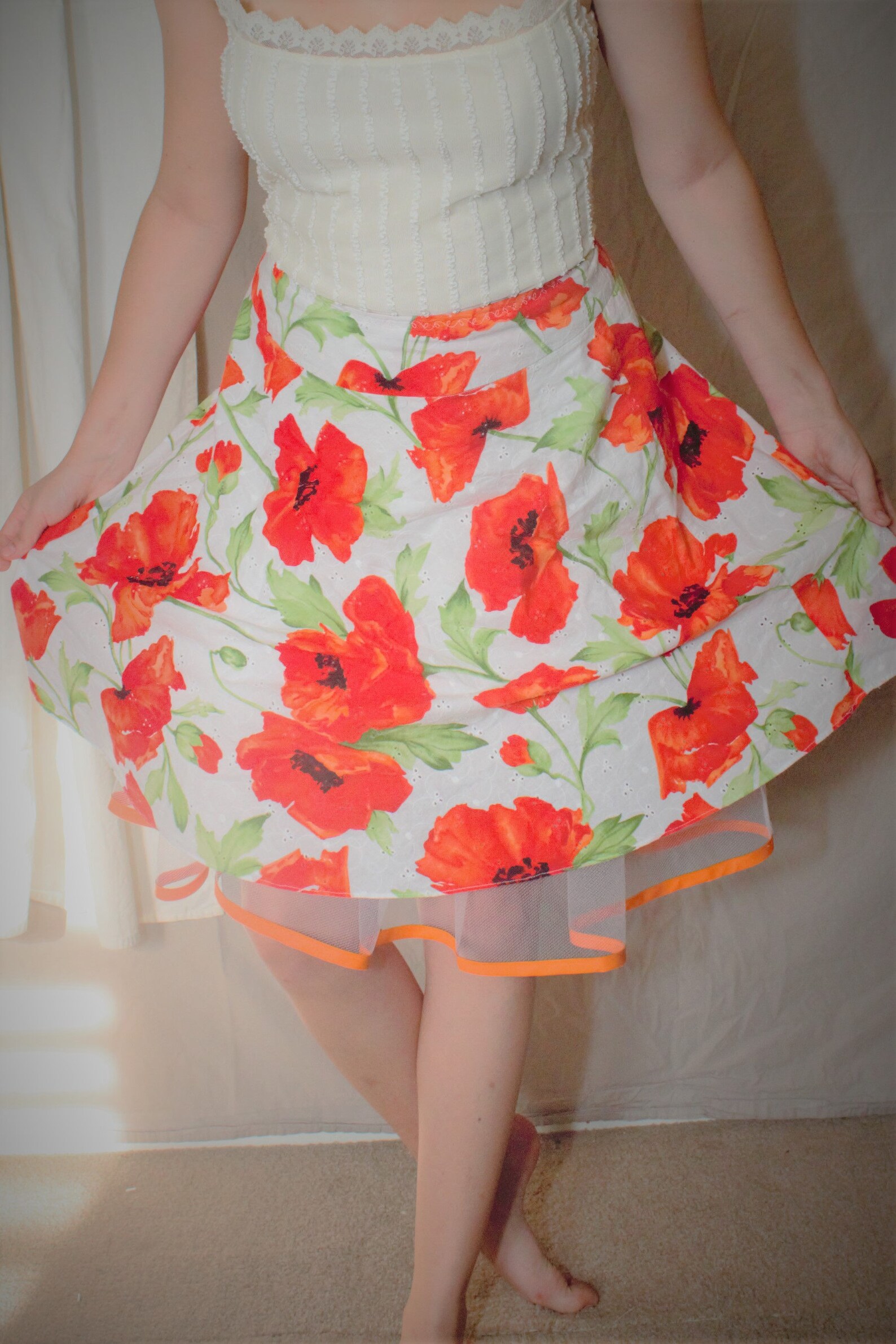 Flare poppy skirt Etsy