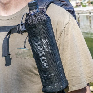 Water Bottle Holder, 210D HDPE Gridstop, Black