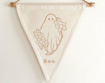 Boho Halloween, Halloween Decor, Wall Hanging, Ghost Decor, Skeleton Decor, Pennant Flag, Halloween Party, Cute Halloween Decorations