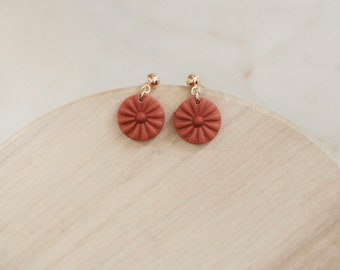 Clay Earrings, Statement Dangle Earrings, Neutral Earrings, Floral Earrings, Modern Earrings, Minimal Earrings, Boho Earrings