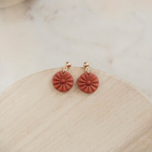 Clay Earrings, Statement Dangle Earrings, Neutral Earrings, Floral Earrings, Modern Earrings, Minimal Earrings, Boho Earrings