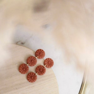 Clay Earrings, Statement Dangle Earrings, Neutral Earrings, Floral Earrings, Modern Earrings, Minimal Earrings, Boho Earrings