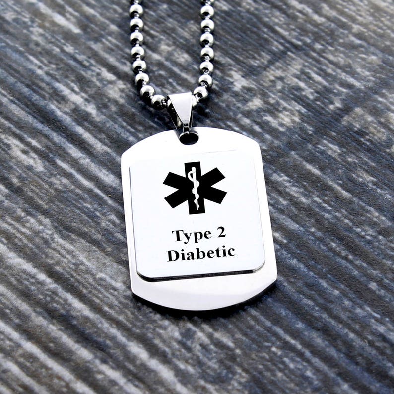 diabetic dog tag necklace