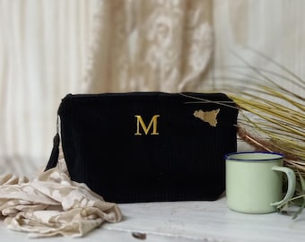 Small personalized corduroy bag