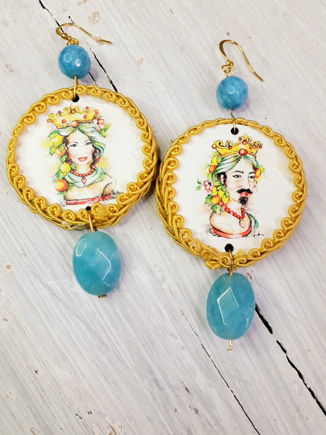 Baroque Earrings Tambourine Earrings Pendant Earrings Etsy UK