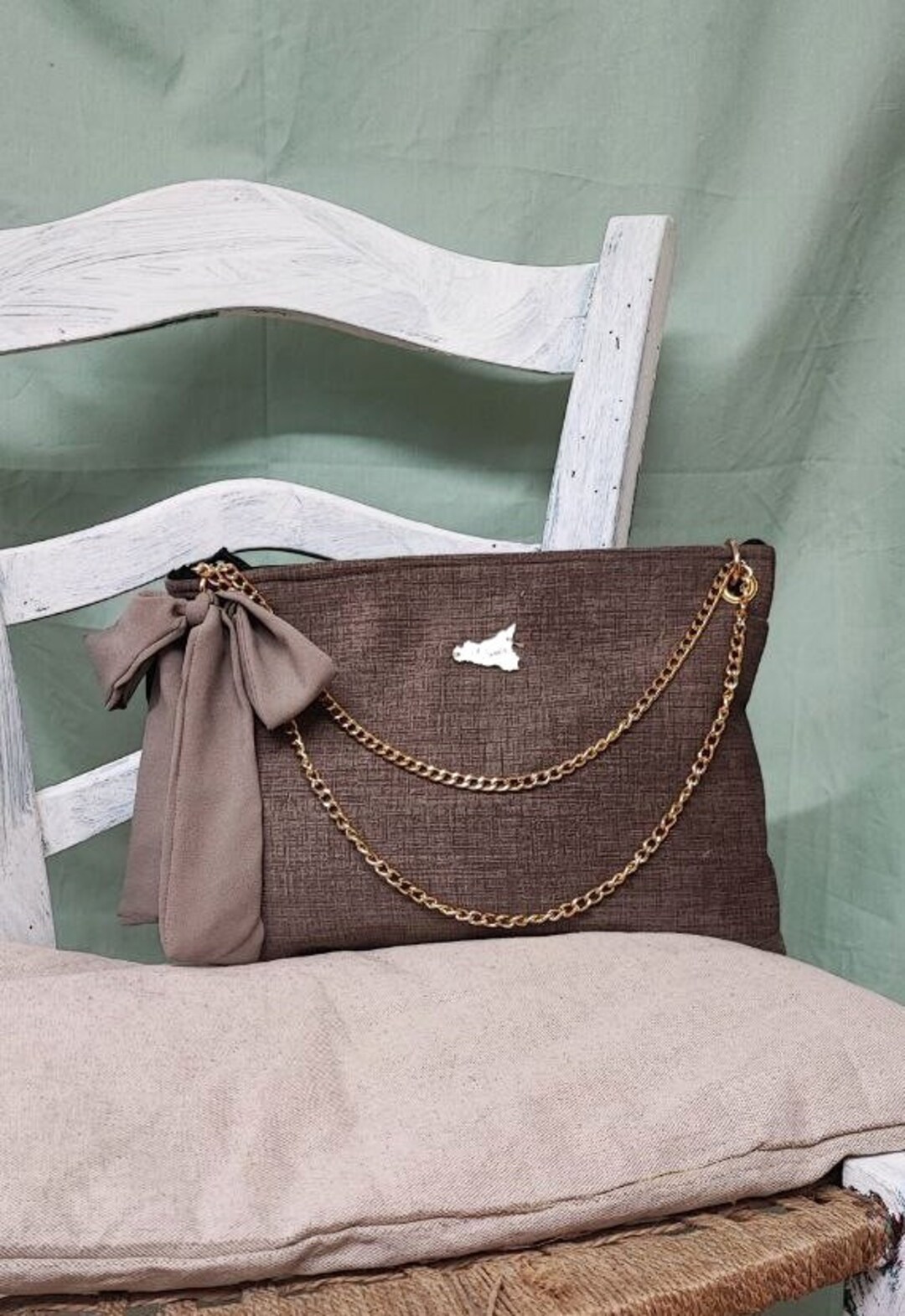 Velvet Clutch Bag With Side Bow Dove Grey Colour Evening Clutch Bag