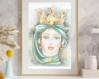 Sicilian Moor's Head, hand-crafted Sicilian art print