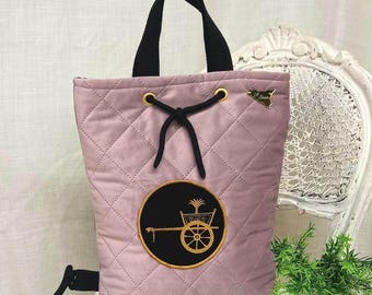 Pink velvet gym bag