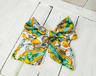 Huge bow hair chips, girls bow hair clip, accessories, satin tie bow, handmade italian, hair bows for women
