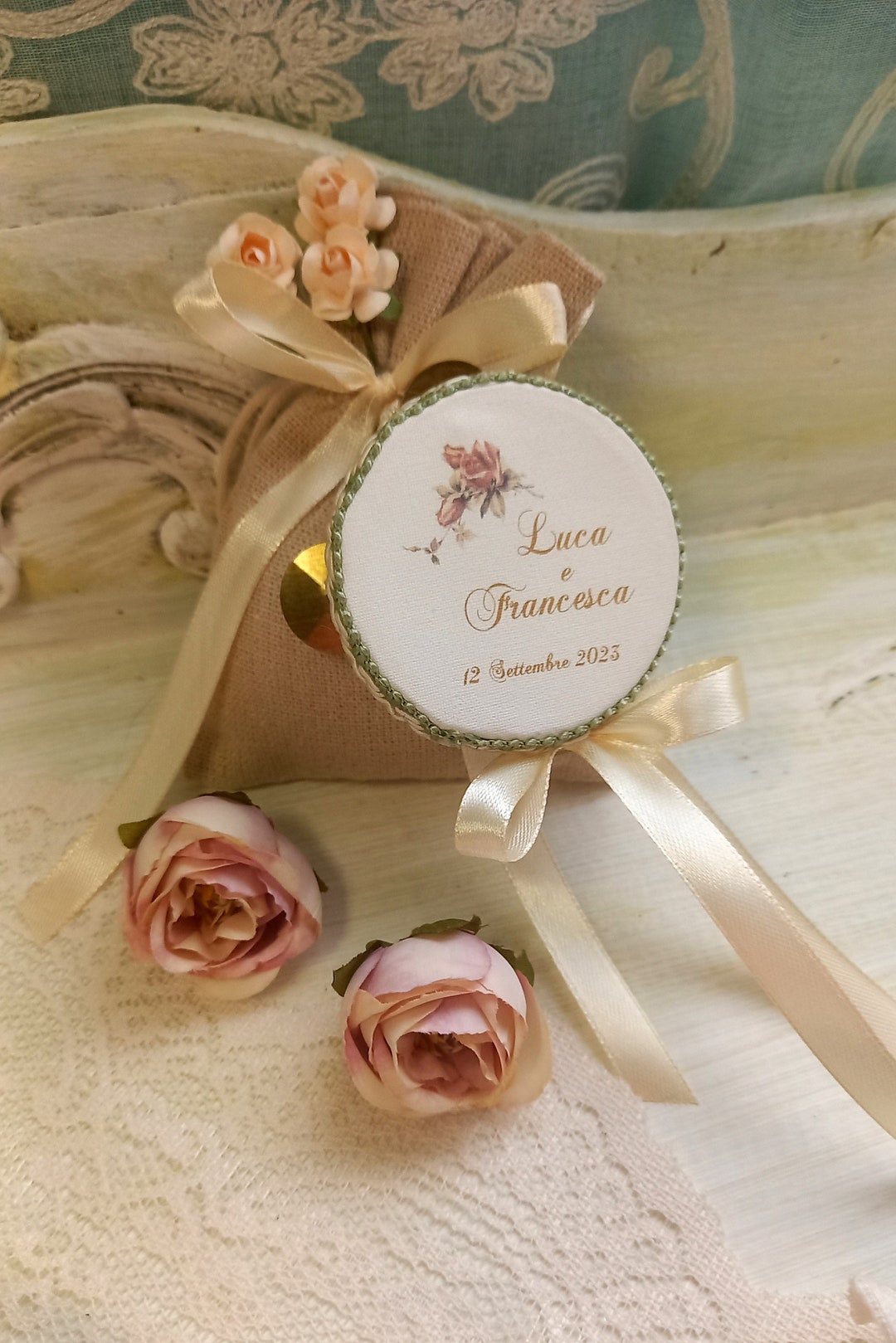 Personalized Wedding Tambourines, Shabby Wedding Favors, Mini