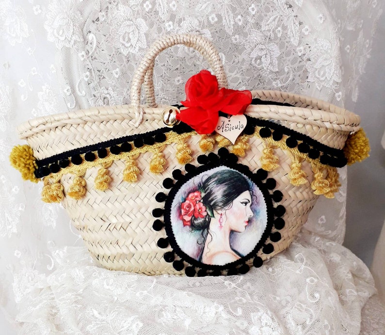 women/'s basket Straw bag summer bag girlfriend gift honeymoon bag