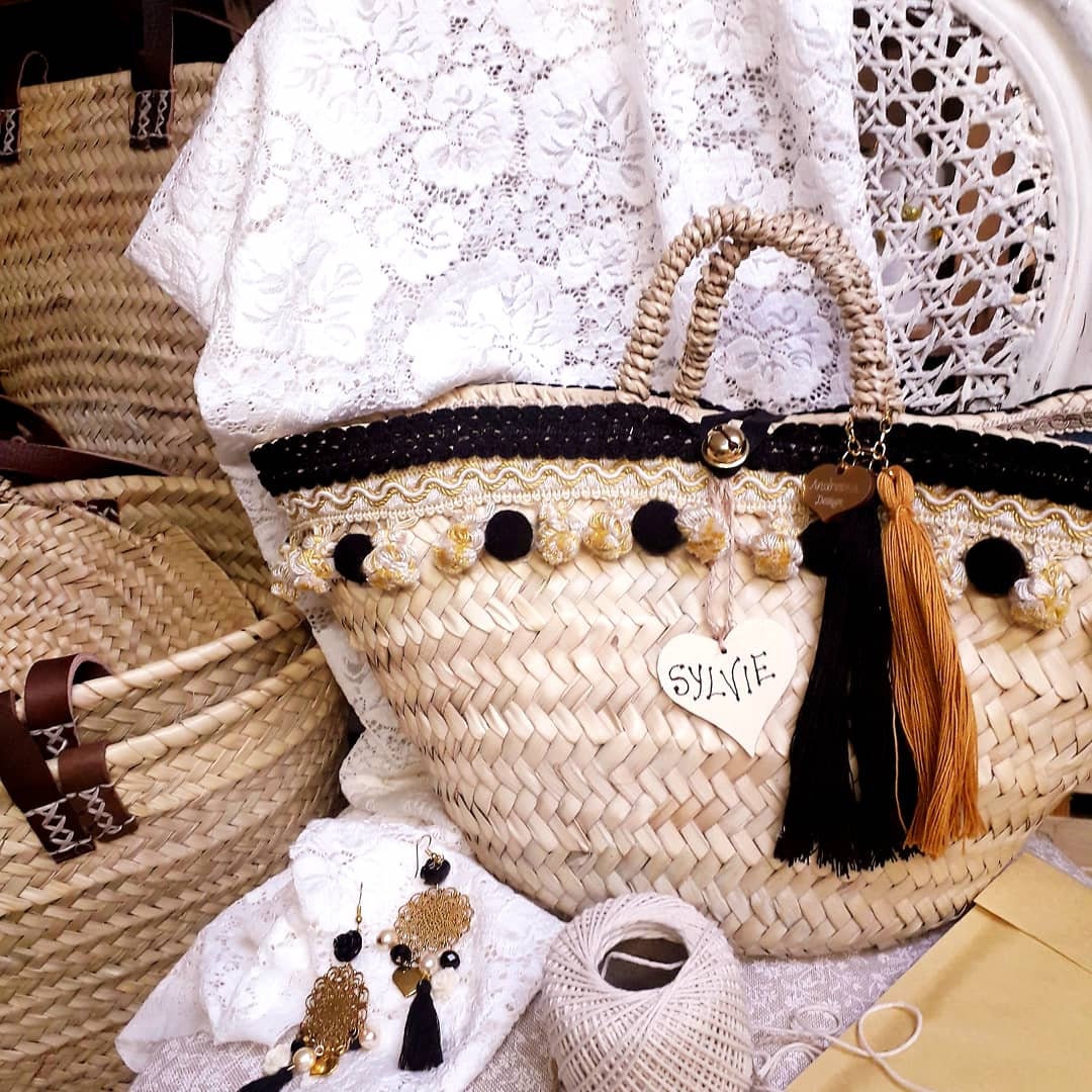 Borsa in paglia personalizzata decorata con frangia oro e | Etsy Italia