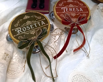 Personalized Sicilian Tambourine – Party Favors, Place Cards, and Guest Gifts, Quality Craftsmanship