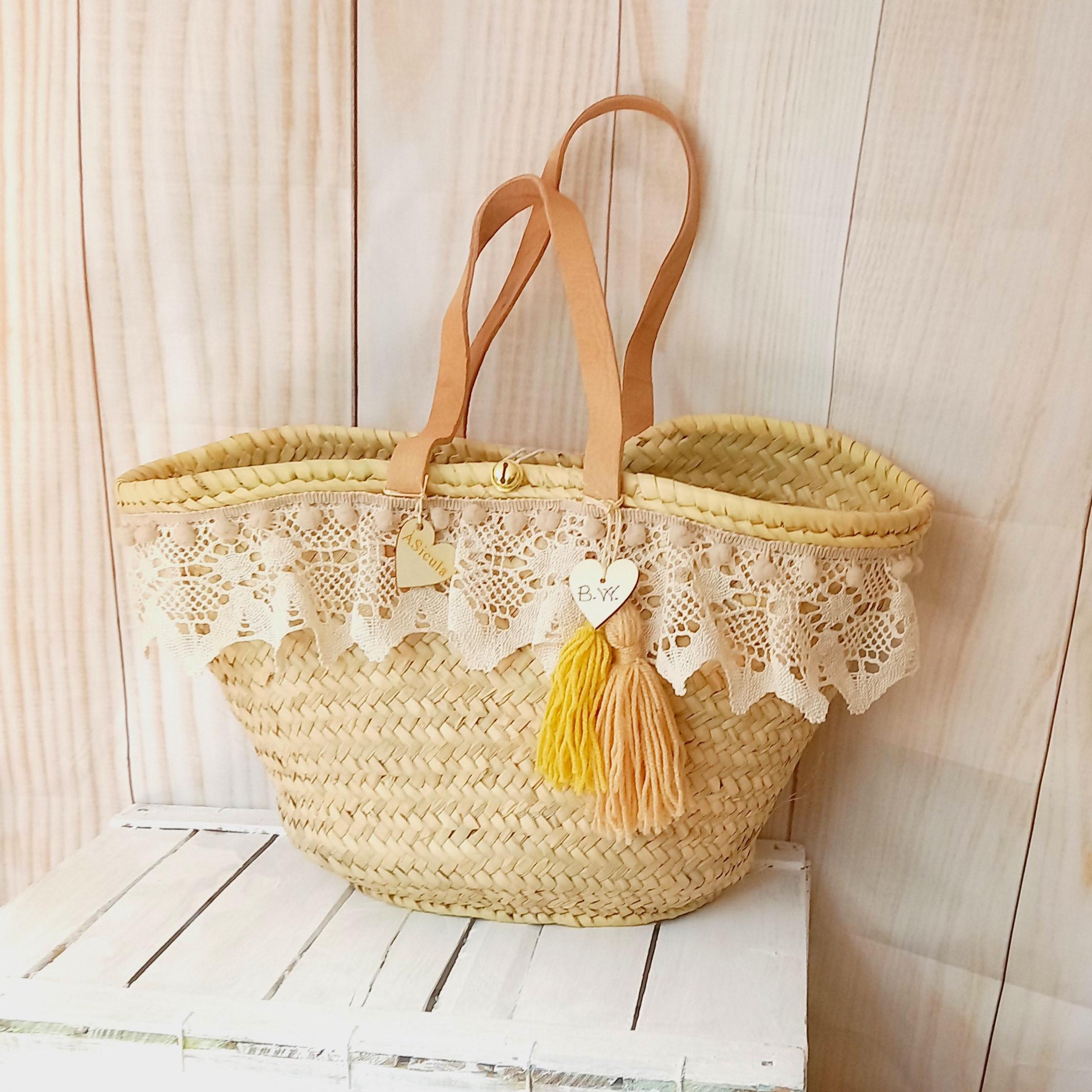 Borse Mare Donna Borsa In Paglia Personalizzabile Con Nome
