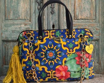 Sicilian majolica tote bag