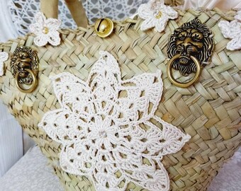 Coffa siciliana con centrino pizzo uncinetto fatto a mano