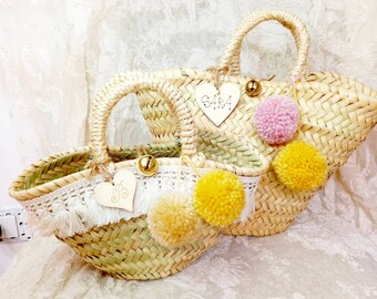 Borsa di paglia pom pom | Etsy Italia