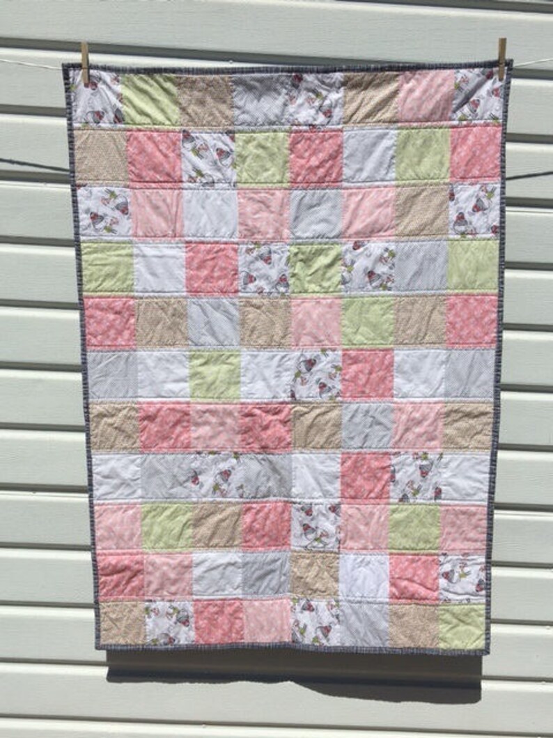 Baby Quilt Handmade _pinkfoxandgirl Etsy