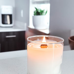 Peach Candle Peach Nectar Jar Candle Georgia Peach Container Candle Summer Home Fragrance Fruity Wood Wick Candle Peachy Luxury Wax Candle image 2