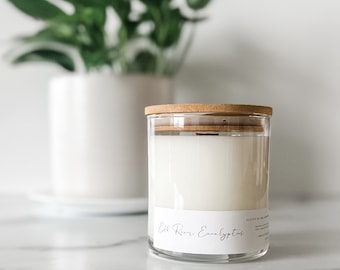 Spa Candle Eucalyptus Jar Candle Calming Container Candle Relaxing Home Fragrance Fresh Wood Wick Candle