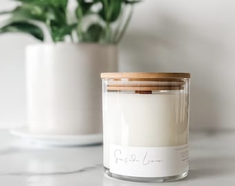 Linen Candle Fresh Jar Candle Fresh Linen Container Candle Crisp Clean Home Fragrance Cotton Wood Wick Candle Fresh Cotton Luxury Wax