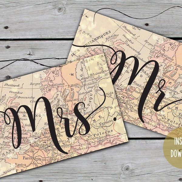 Mr and Mrs Chair Sign - Etsy