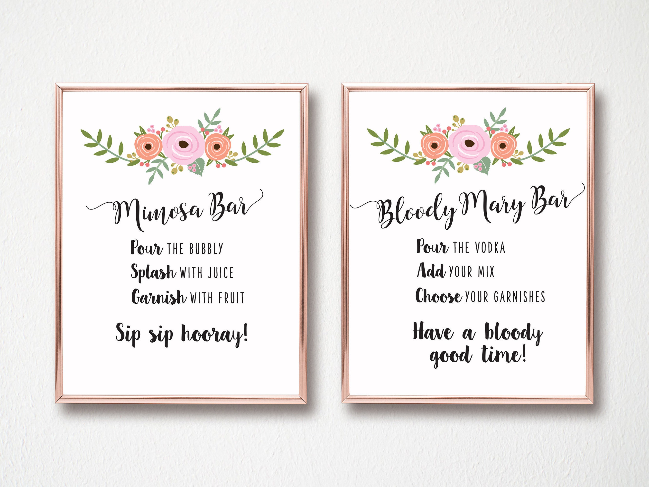 Printable Mimosa and Bloody Mary Bar Sign Digital Wedding Bar - Etsy ...