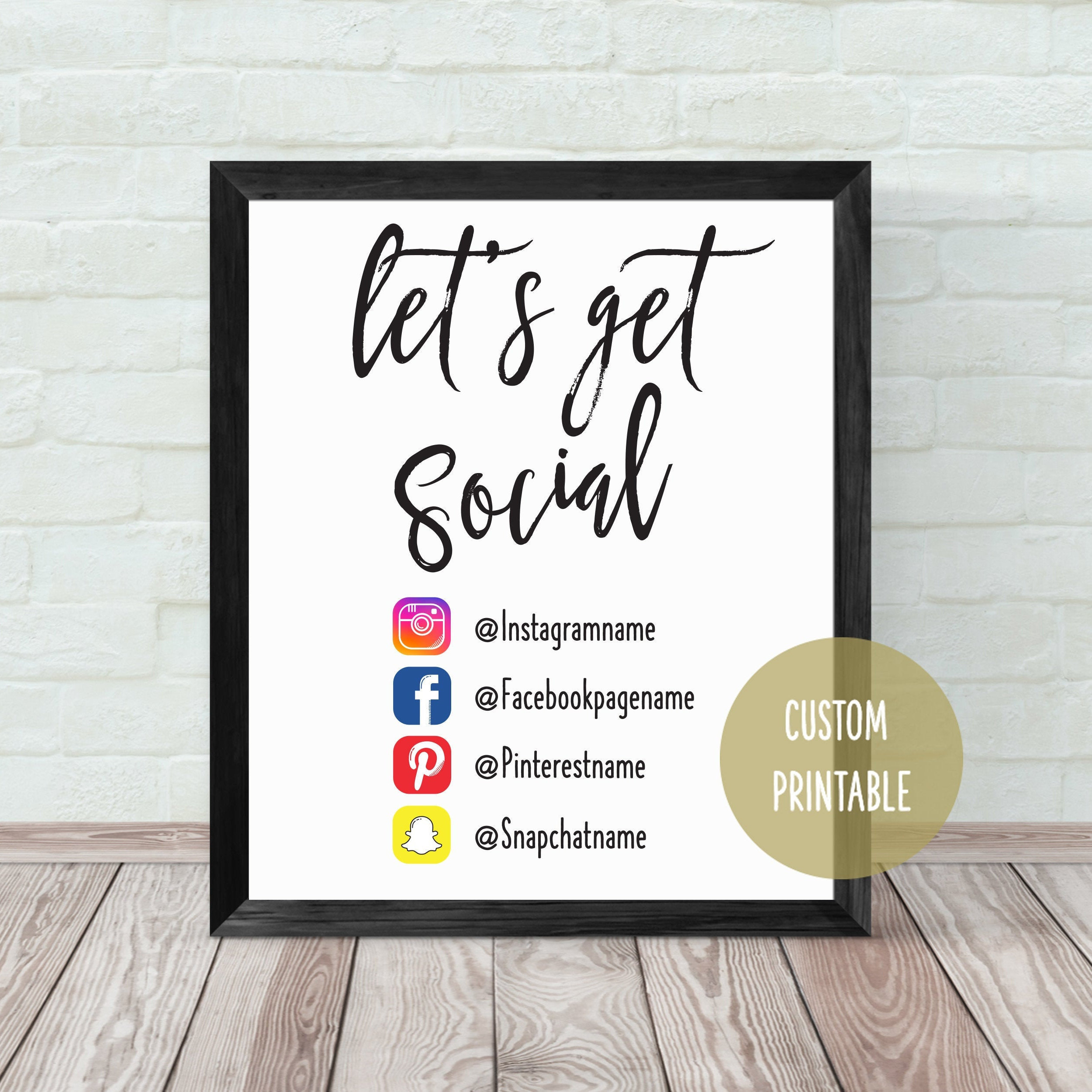 Social Media Sign Follow Us Sign Instagram Sign Facebook Sign Let's Be Social Marketing Sign Small Business Sign Craft Fair Sign 124-001 Social Media Sign Follow Us Sign Instagram Sign Facebook Sign Let's Be Social Marketing Sign Small Business Sign Craft Fair Sign 124-001