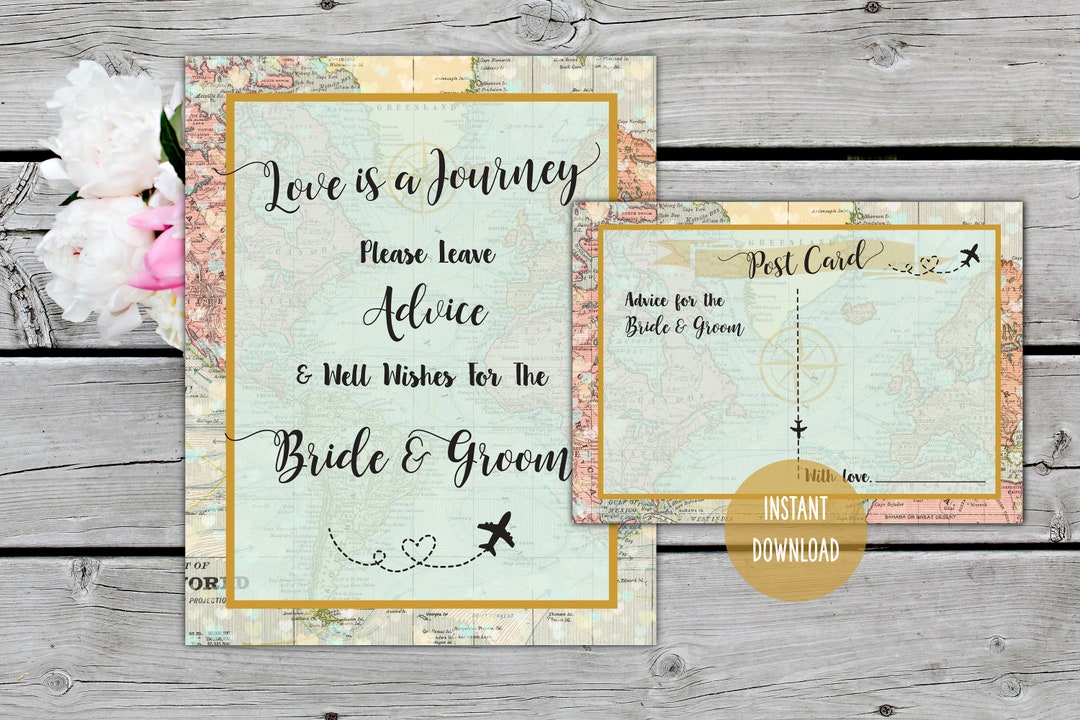 Printable Advice for the Bride and Groom Sign, Well Wishes, Advice ...