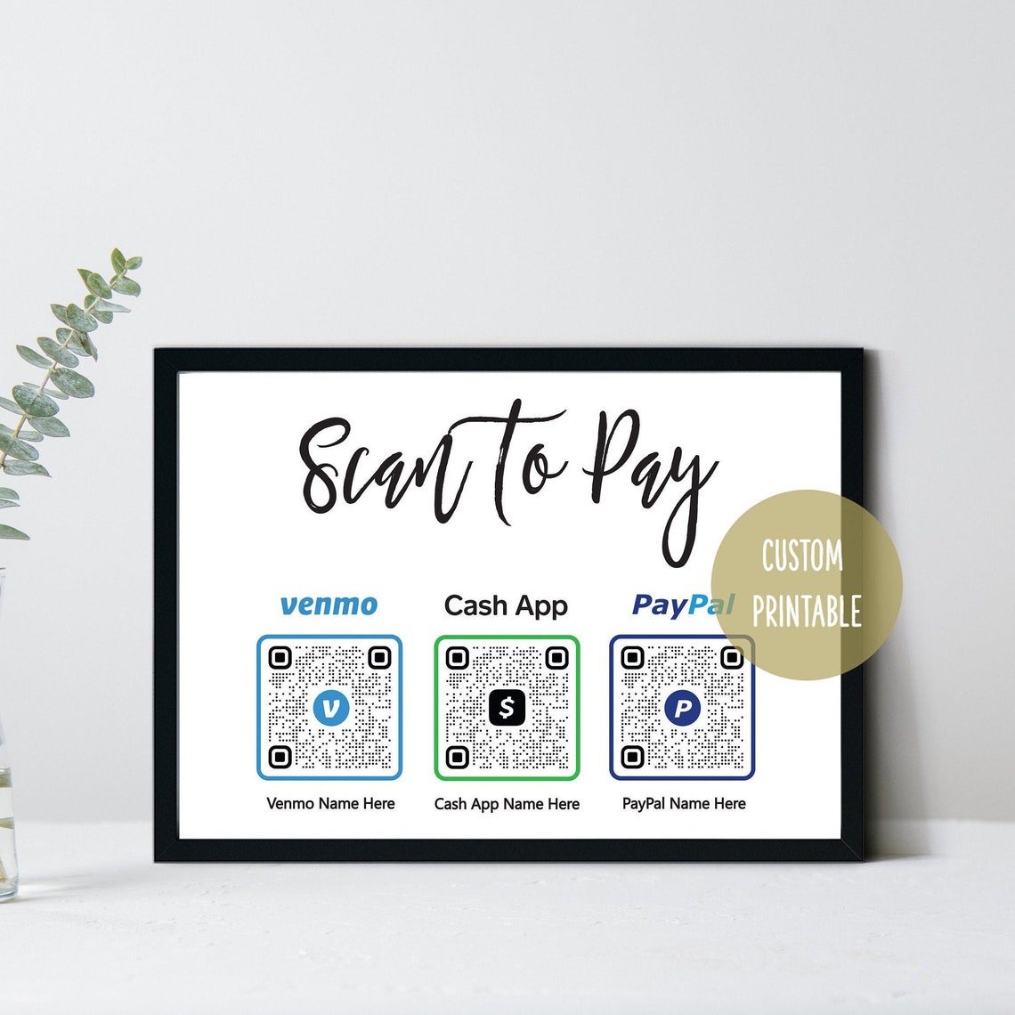 Custom QR Code Sign Scan to Pay Sign Social MediaClassic Custom QR Code Sign Scan to Pay Sign Social MediaClassic