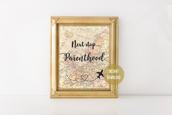 Next Stop Parenthood World Map 8x10 Travel Wedding Theme Etsy