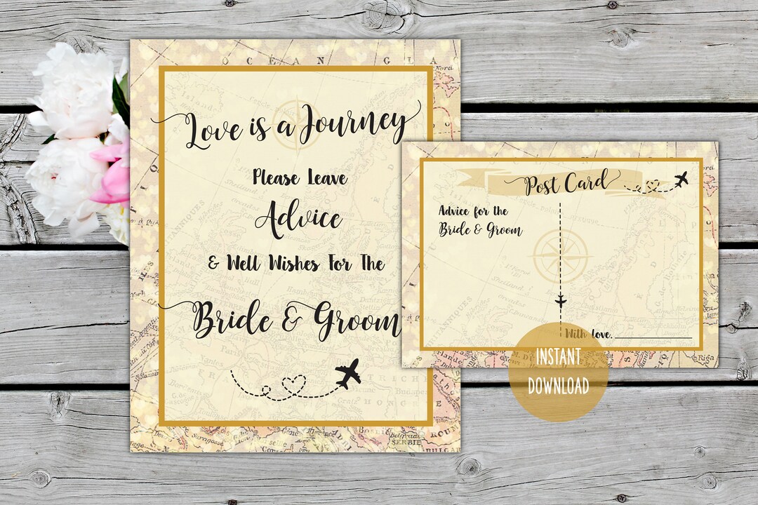 Printable Advice for the Bride and Groom Sign, Well Wishes, Advice ...