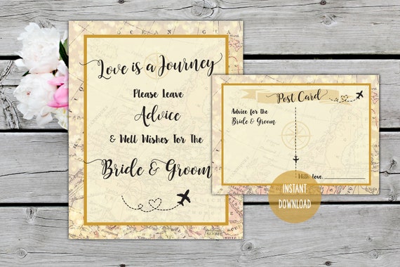 Printable Advice for the Bride and Groom Sign Well Wishes - Etsy