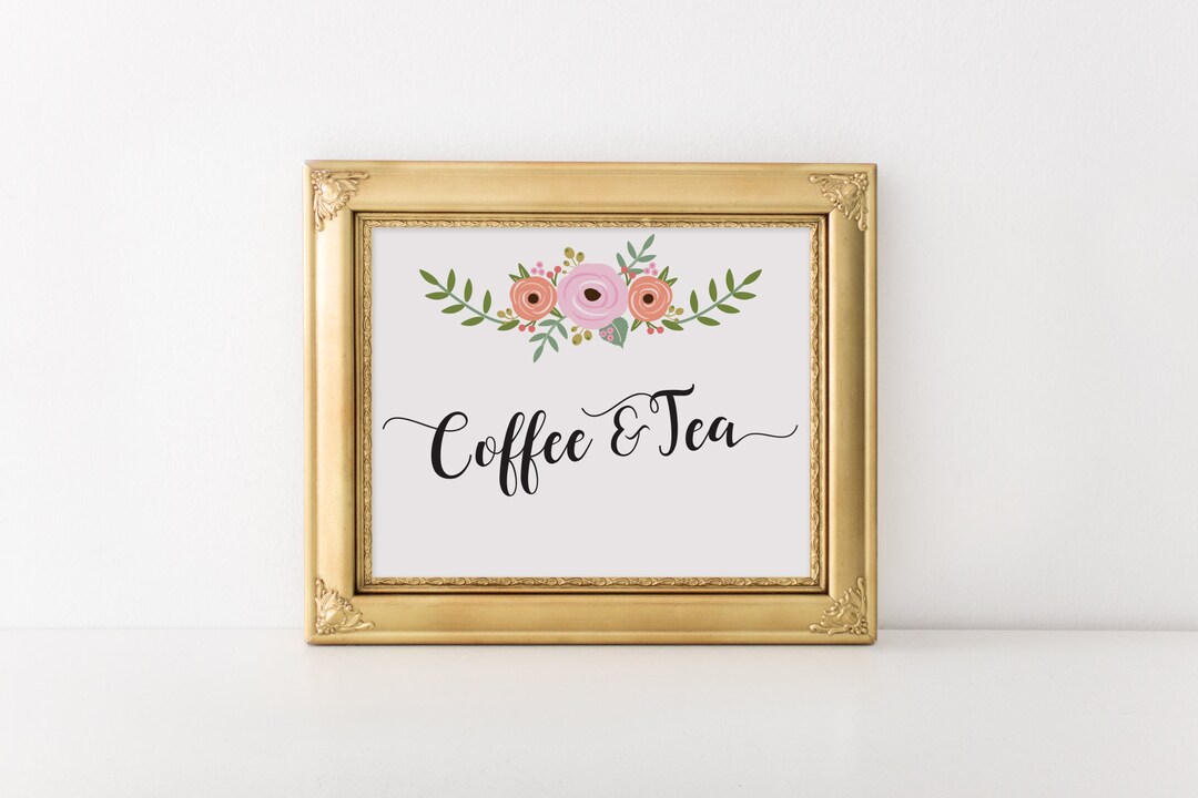 Printable Coffee & Tea Sign Beverage Table Sign, Drinks, Dessert Table ...
