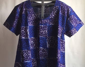 African Batik Shorter Hem Tunic 0X