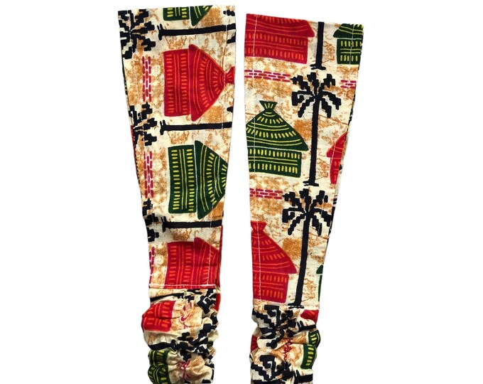 Cotton Headband African Fabric Ethnic Thick Elastic Back Stretch Red Green Huts