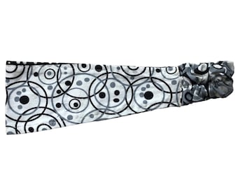 African Fabric Headband Wide 100% Cotton with Covered Elastic Back Flowers