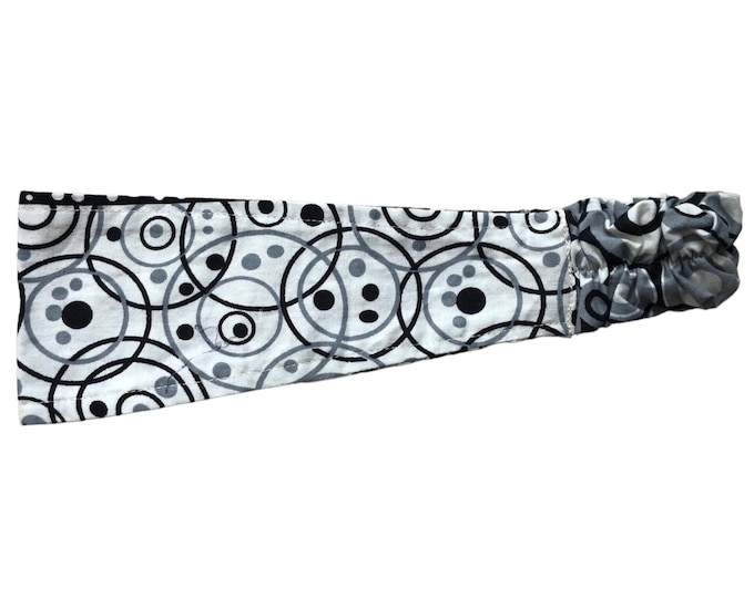 African Fabric Headband Wide 100% Cotton with Covered Elastic Back Flowers