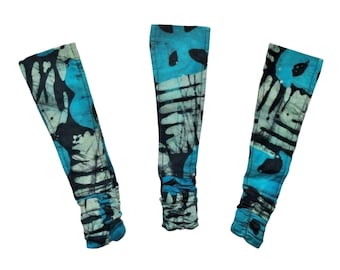 Cotton Headband African Fabric Ethnic Thick Elastic Back Stretch Blue Batik