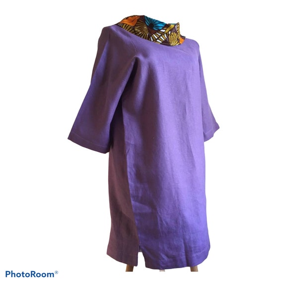 blue linen dress short Linen Dress with Pockets - Short Sleeves Linen Dress