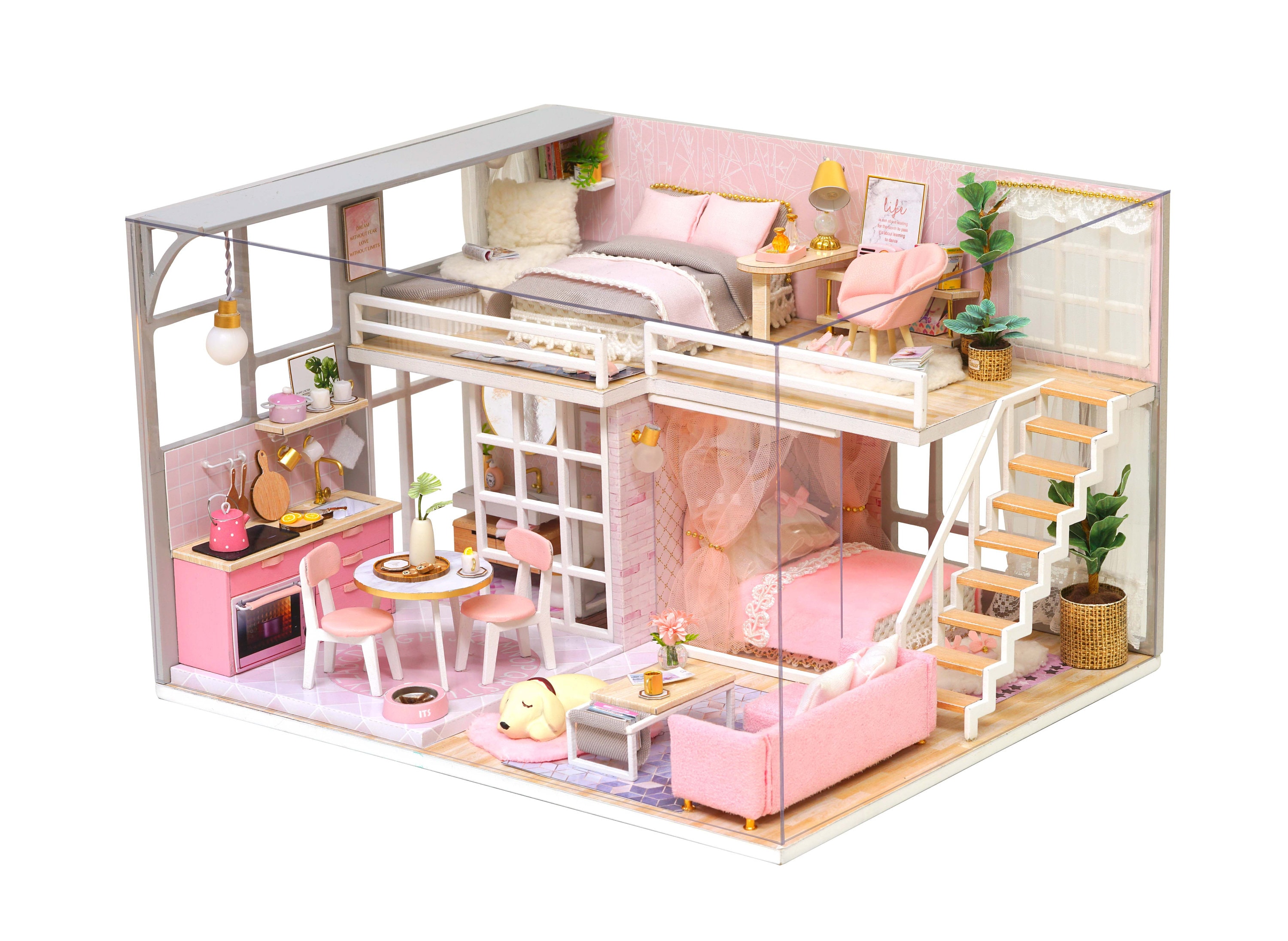 Cuteroom Dollhouse Miniature DIY House Kit Room 1:24 Scale Birthday  Gift--Waiting for The …