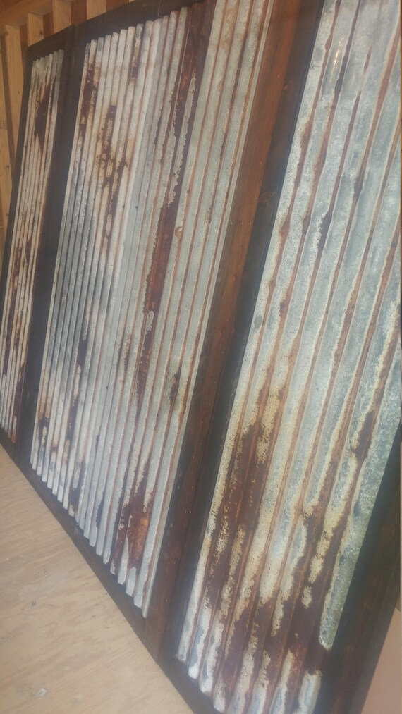 Unused Rusted Tin Panels Unbent Barn Corrugated Sheetmetal Sheets Steel For That Antique Vintage Look Weathered Aluminum Panel Siding Rust
