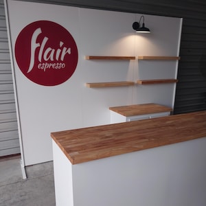 10 Foot Wall - EXPO Exhibit Booth Trade Show Food Truck Display Portable Wood Wall Rustic Metal Rusted Display Bar Steel